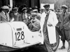 Mille Miglia, Brescia in Italien, 12. bis 13. April 1930. Mercedes-Benz Typ SSK (W 06) bei der Abnahme. Startnummer 128 â das Siegerteam Rudolf Caracciola / Christian Werner (rechts am Wagen).