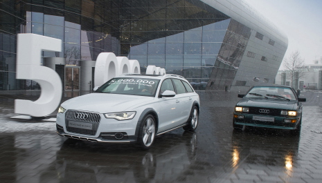 Der 5-millionste Audi mit quattro-Antrieb ist ein A6 allroad aus Neckarsulm